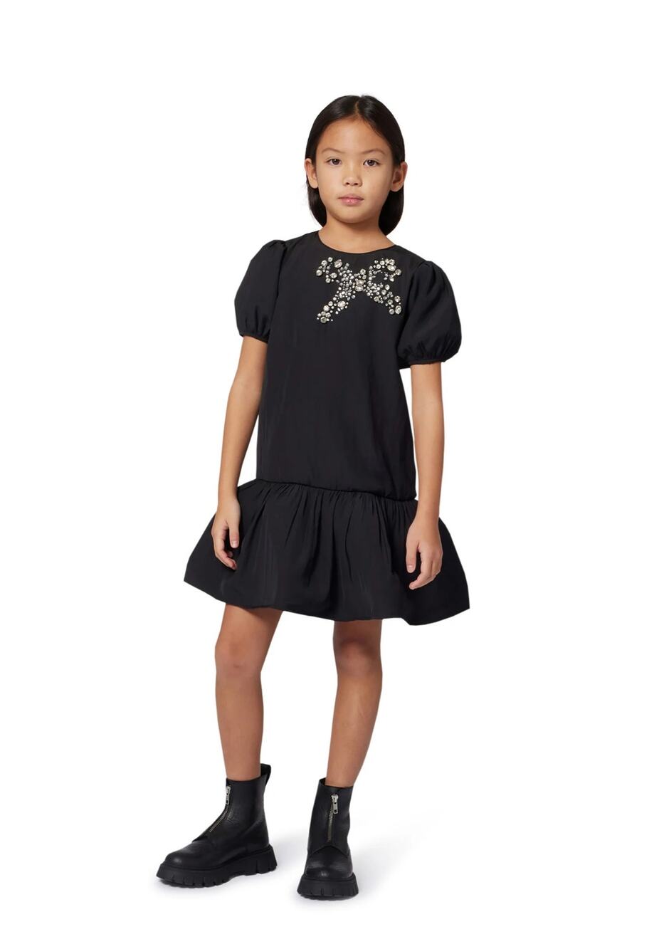 MARC JACOBS Kids Rhinestone embellished Puff Sleeve Bubble Hem Avant Garde Dress